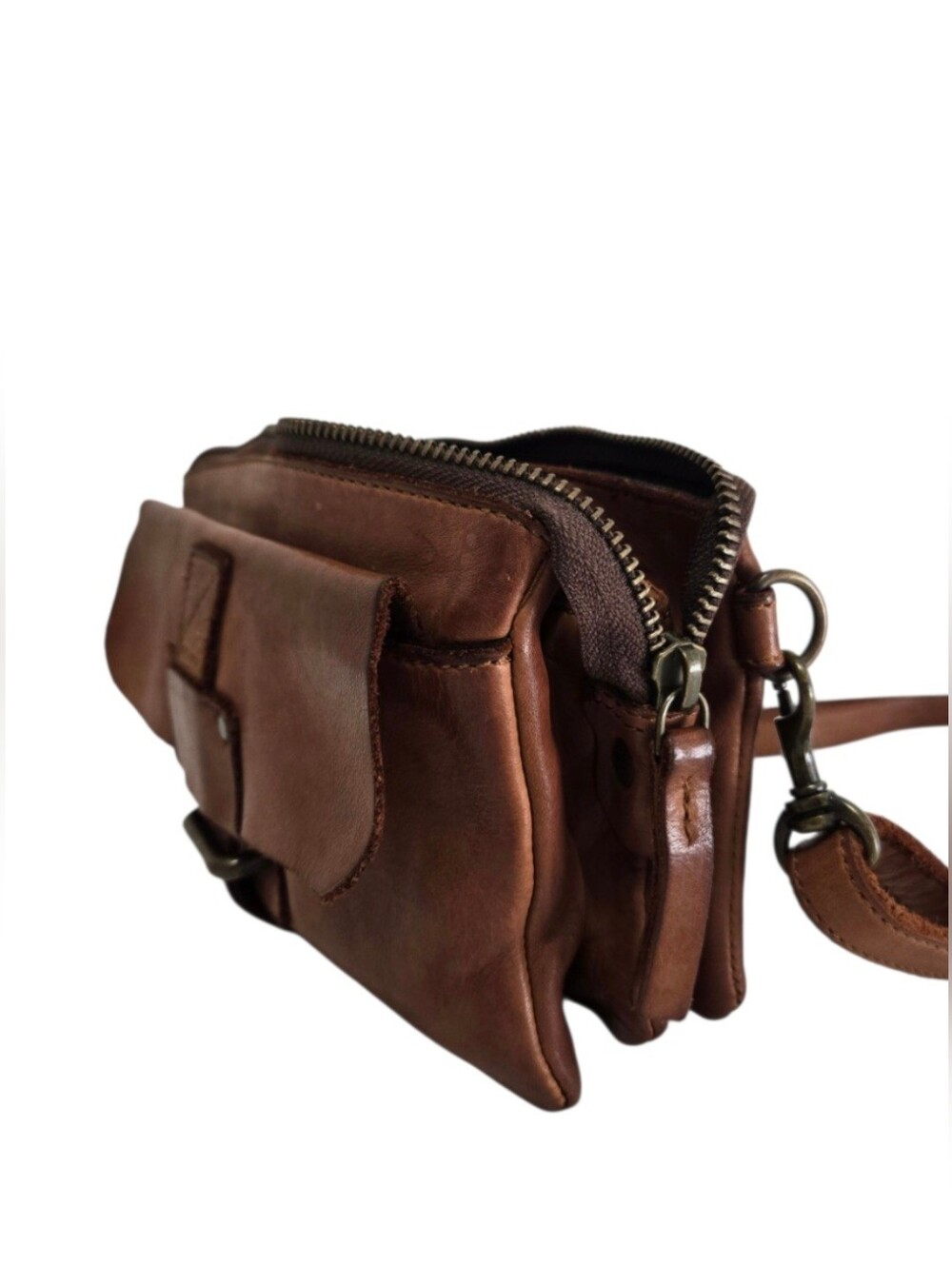 Harbour 2nd Luna Cognac Brown Leather Crossbody Bag - EUC - Picture 9 of 14